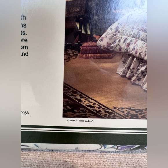 Laura Ashley Vintage Chinese Silk Floral twin size flat sheet scalloped edge NWT - Picture 6 of 7